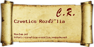 Czvetics Rozália névjegykártya